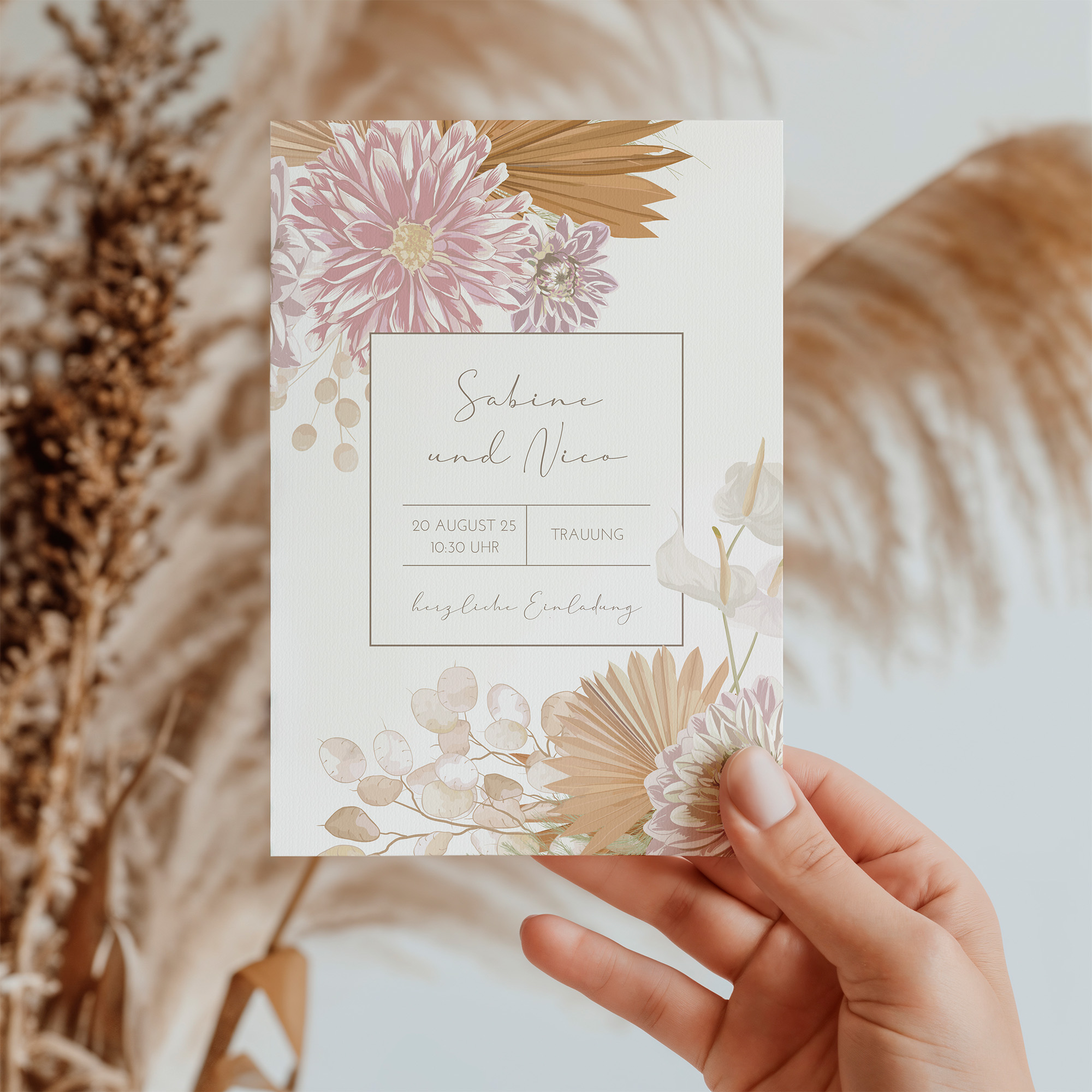 Postkarte DIN A6 im Hochformat - Floral "Terracotta Blossom"