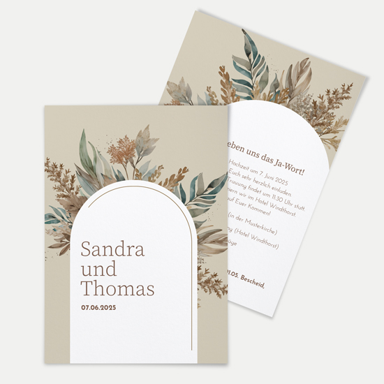 Postkarte DIN A6 im Hochformat - Boho "Bare Nature"