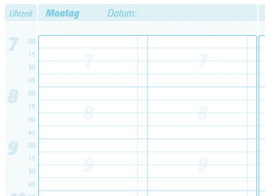 Terminplaner 2 Spalten - 15 Minuten-Takt