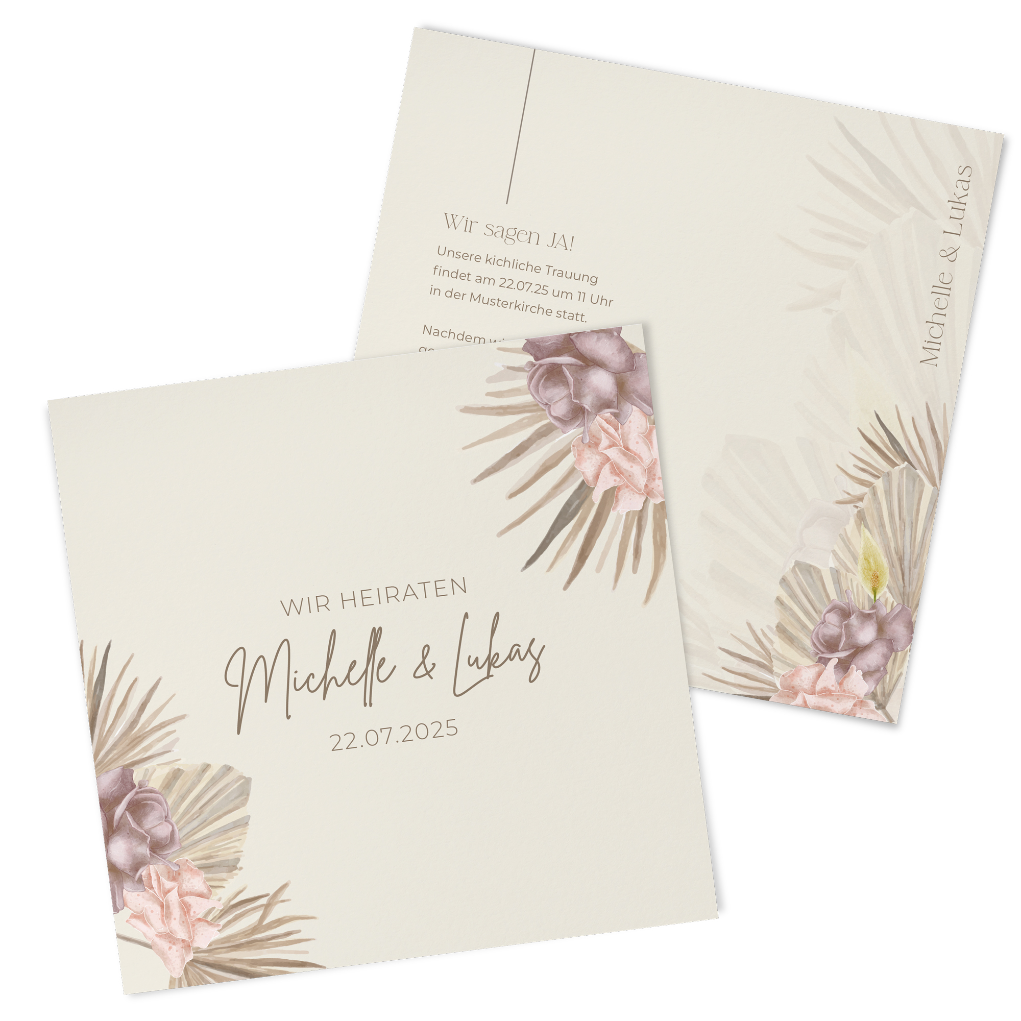 Postkarte Quadrat 148 x 148 mm - Boho "Boho Minimal"