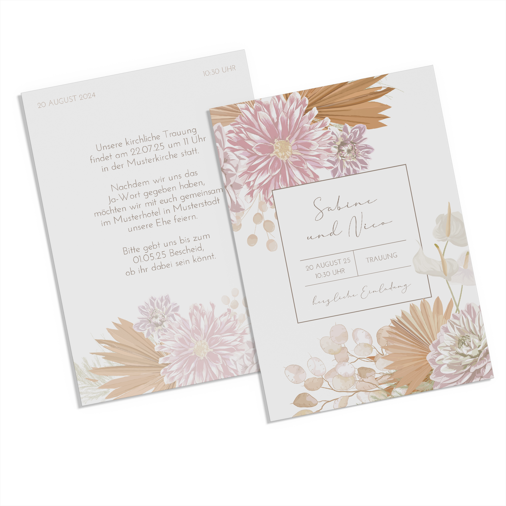 Postkarte DIN A6 im Hochformat - Floral "Terracotta Blossom"