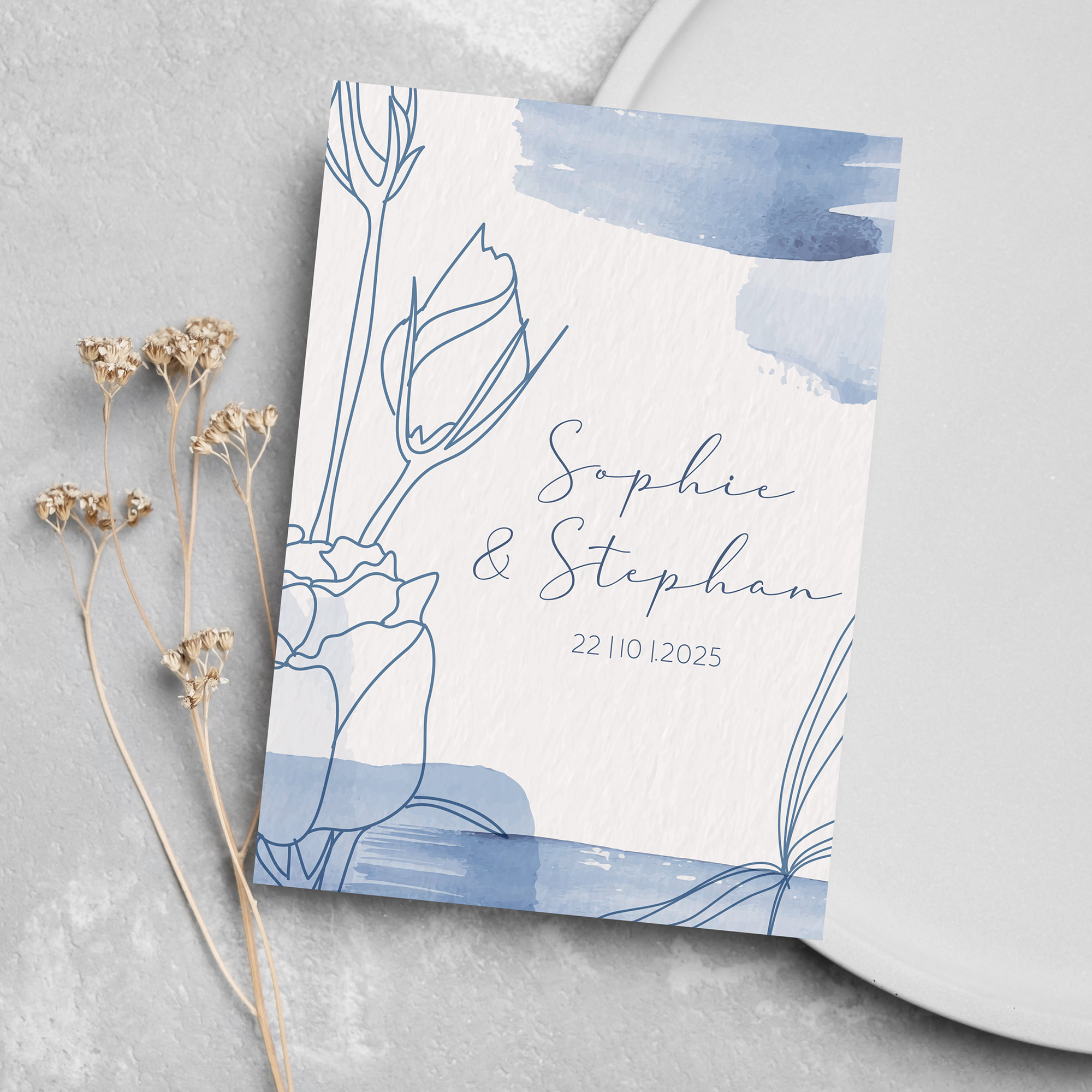 Postkarte DIN A6 im Hochformat - Aquarell "midnight petals"