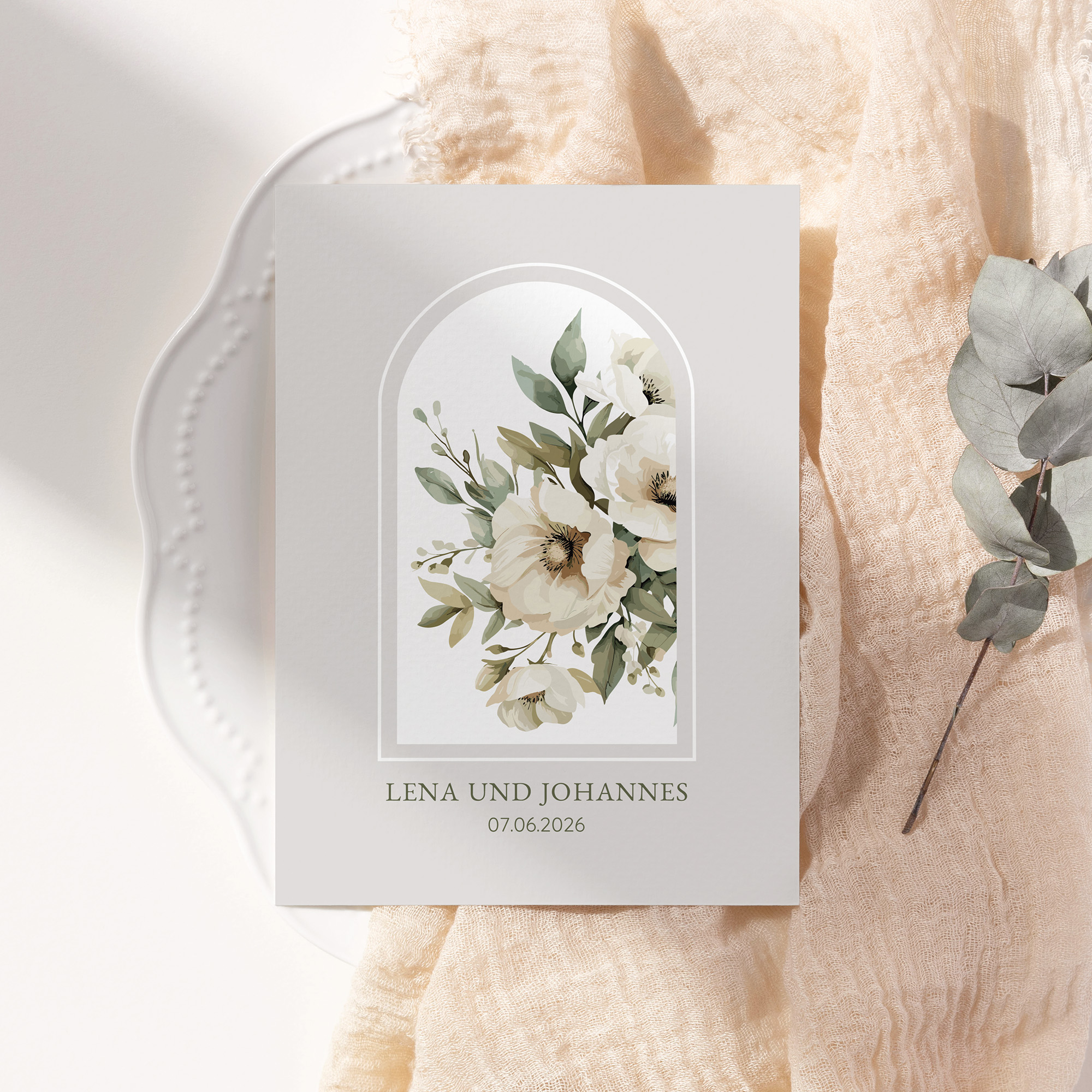 Postkarte DIN A6 im Hochformat - Vintage "Ivory Garden"