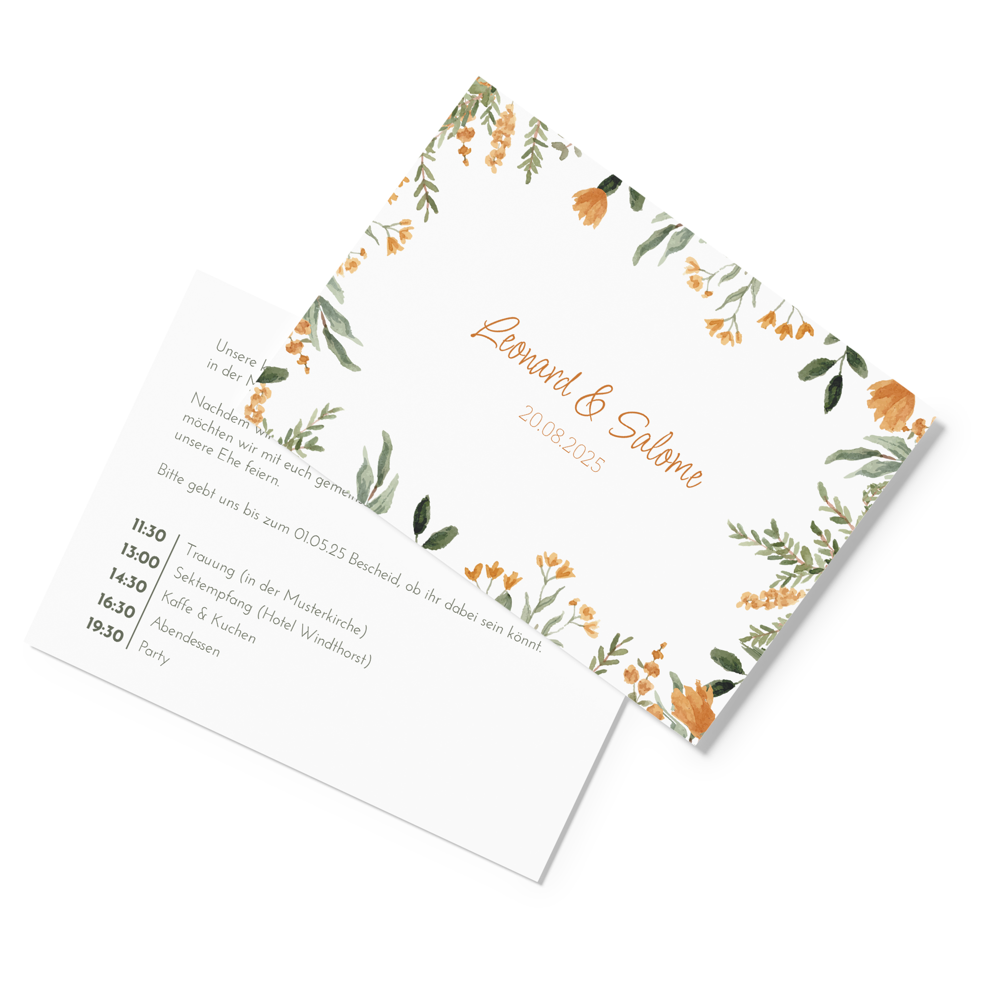 Postkarte DIN A6 im Querformat - Floral "Warm Botanicals"