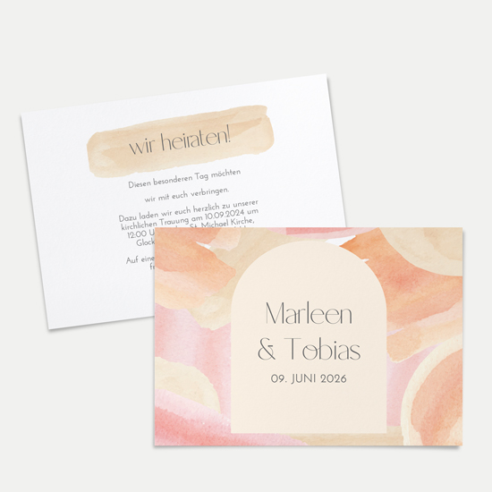 Postkarte DIN A6 im Querformat - Aquarell "dusty Bloom"