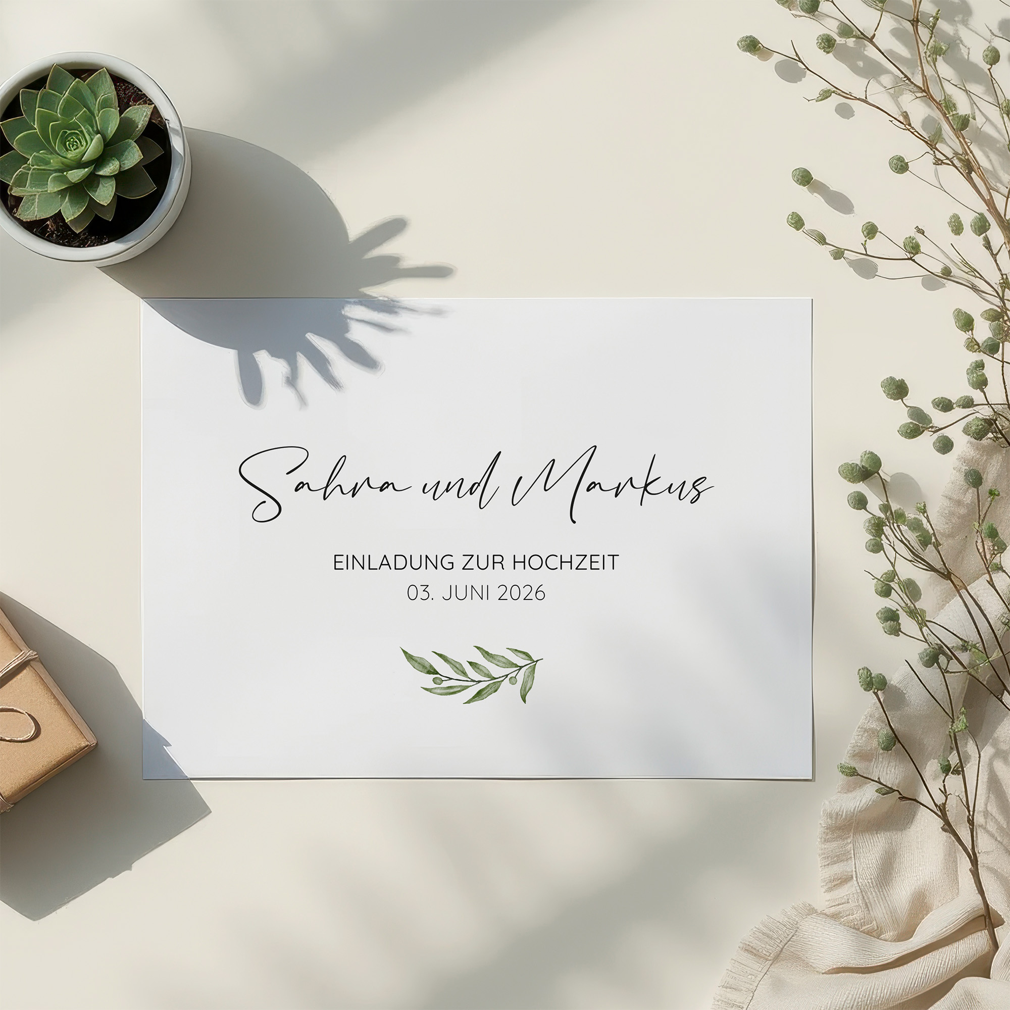 Postkarte DIN A6 im Querformat - Minimalistisch "Olivetta"