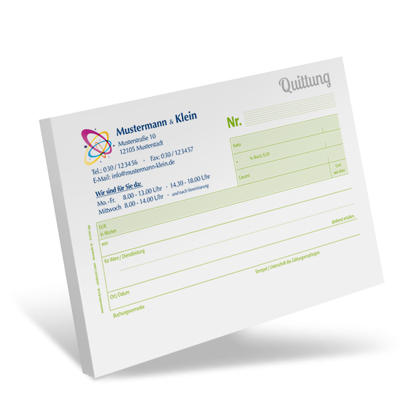 Quittungsblock #4 optional nummeriert