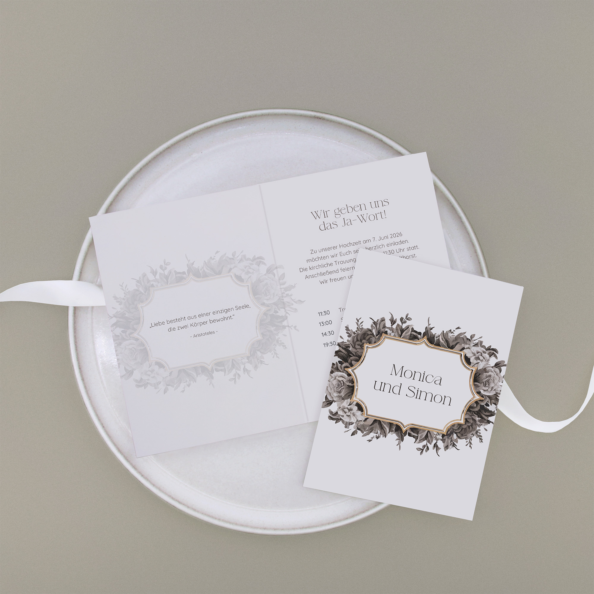 Klappkarte DIN A6 im Hochformat - Vintage - "Baroque Frame"