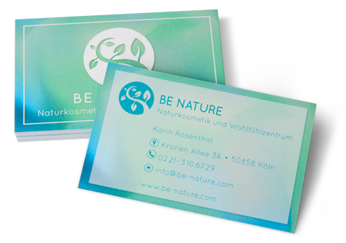Visitenkarte mit Softtouch-Mattfolie