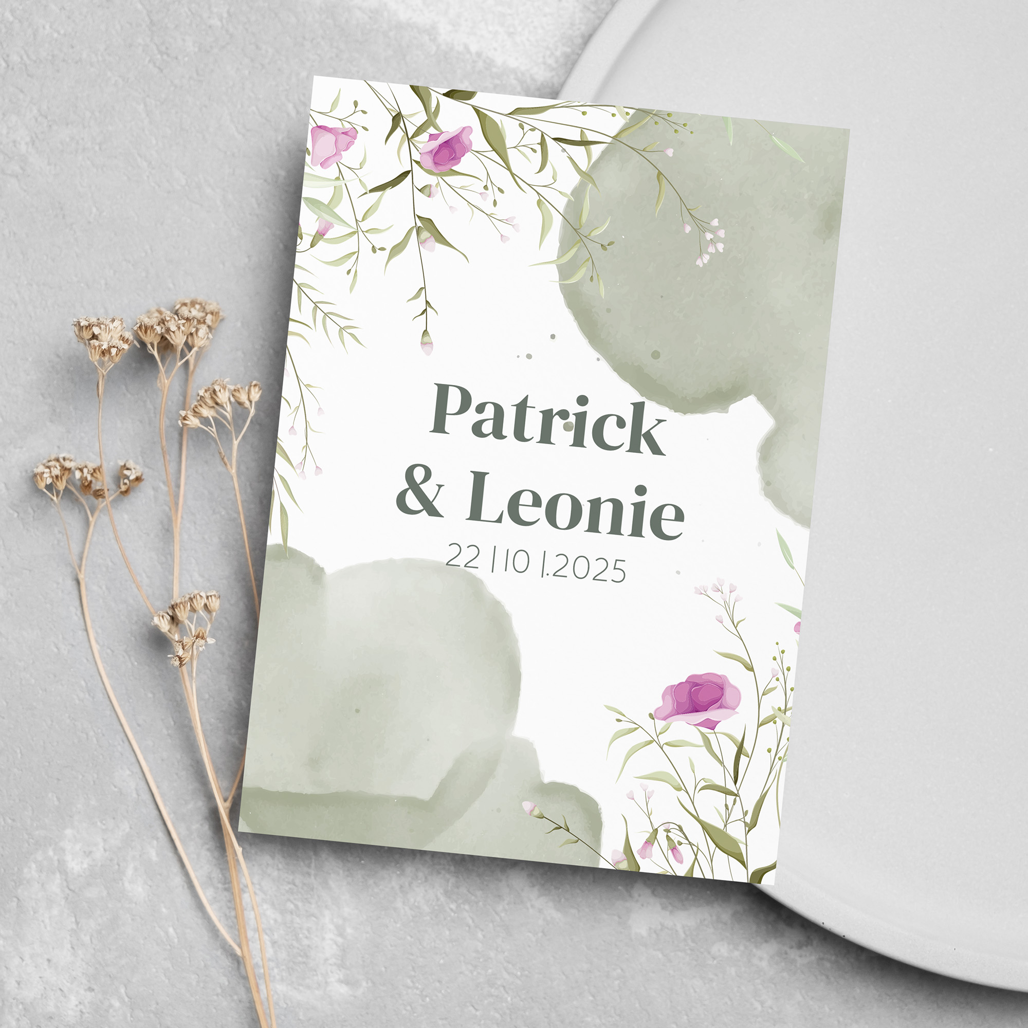 Postkarte DIN A6 im Hochformat - Aquarell "Wildflower Garden"