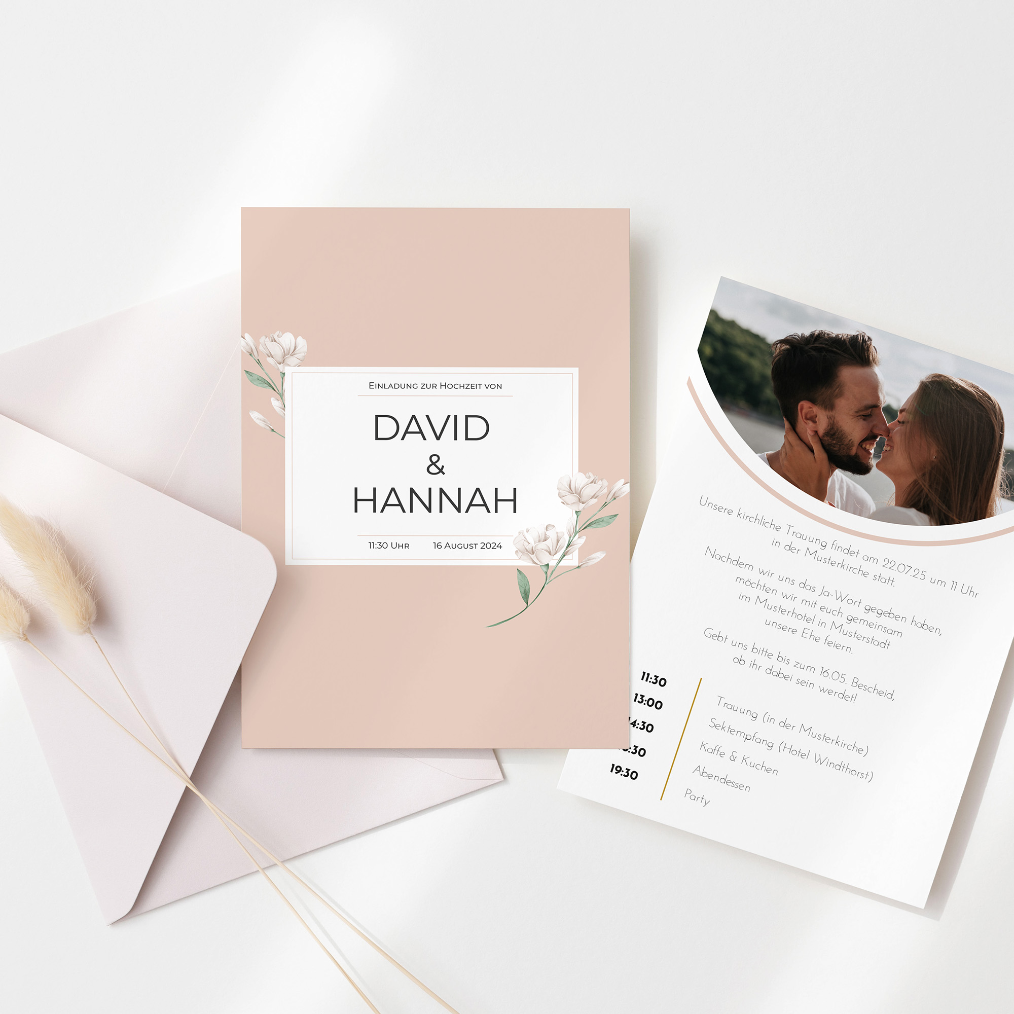 Postkarte DIN A6 im Hochformat - Floral "Neutral Florals"