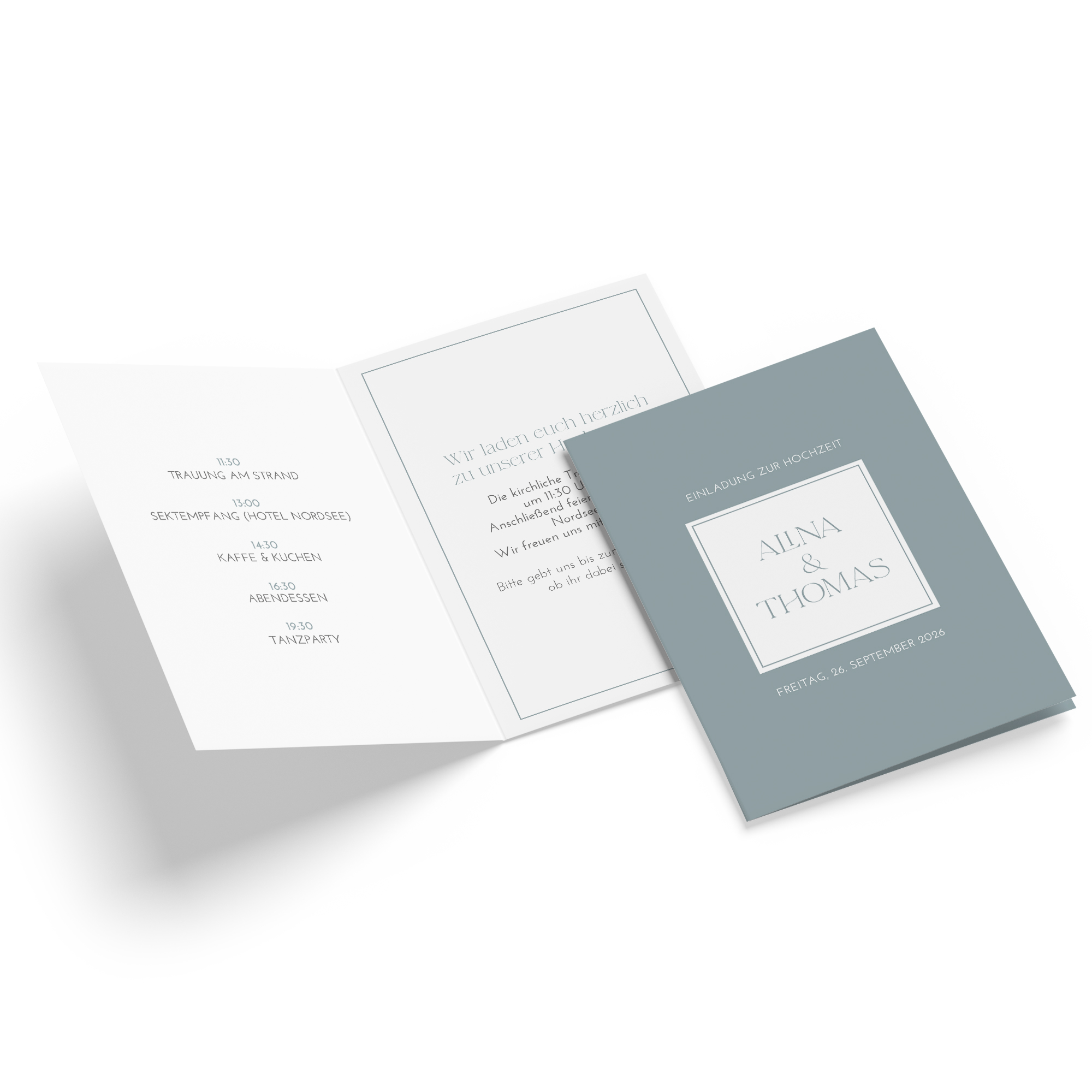 Klappkarte DIN A6 im Hochformat - Minimalistisch "Nordic Shore"