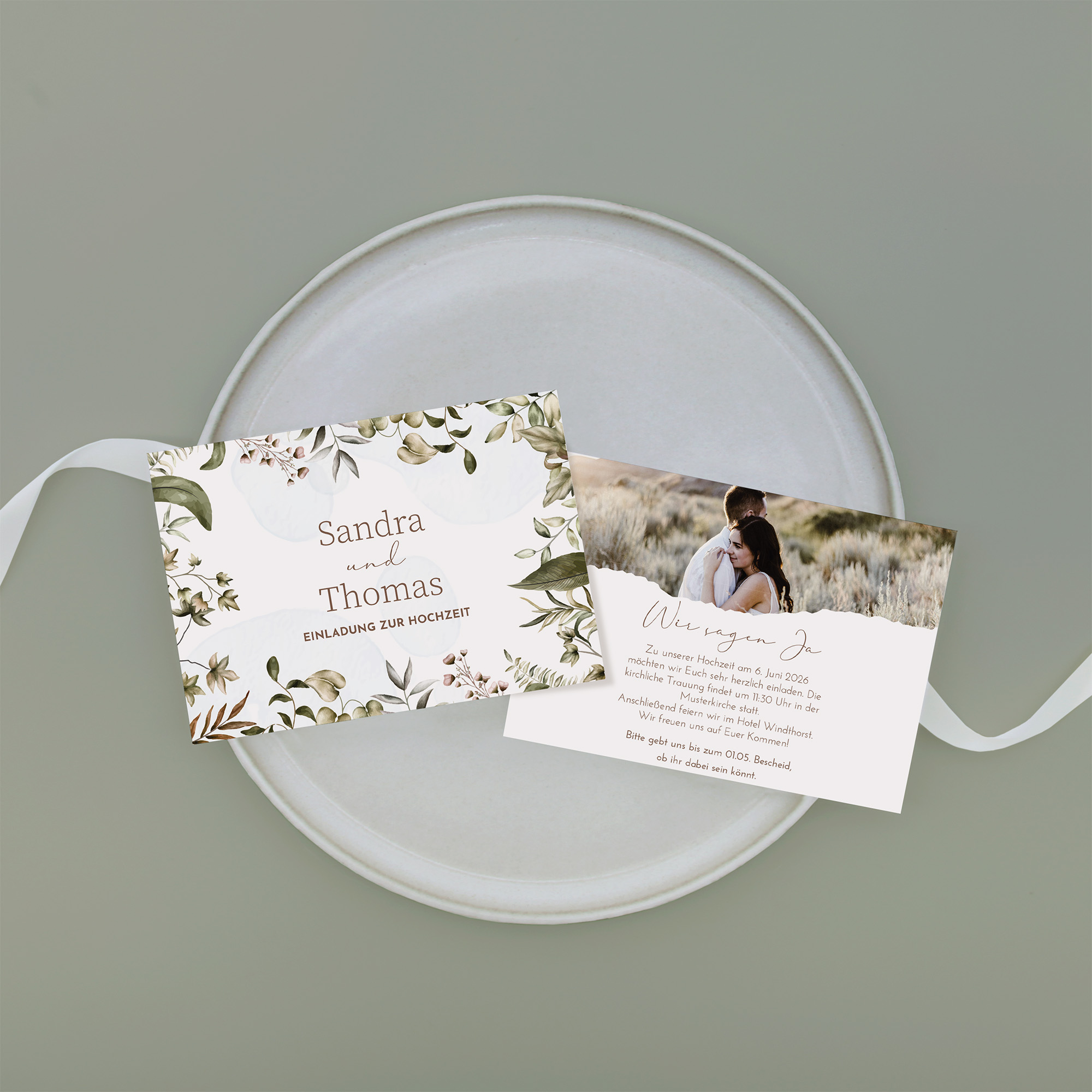 Postkarte DIN A6 im Querformat - Boho "Nature Hold"