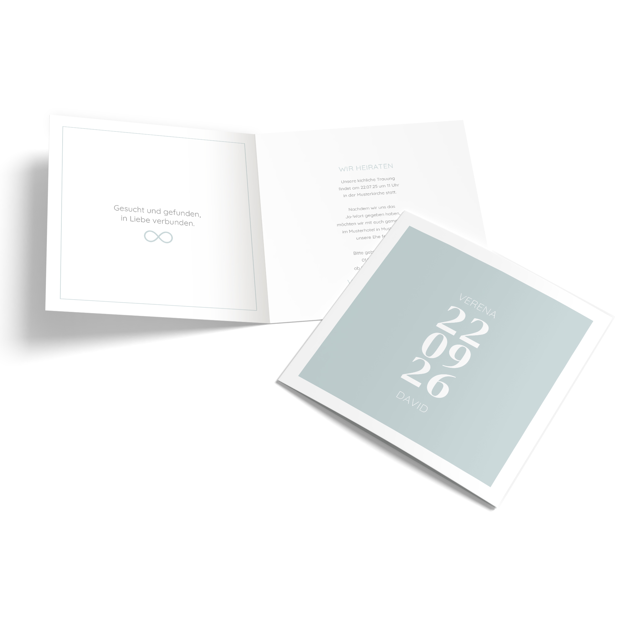 Klappkarte Quadratisch 148 x 148 mm - Minimalistisch "Lisbon"