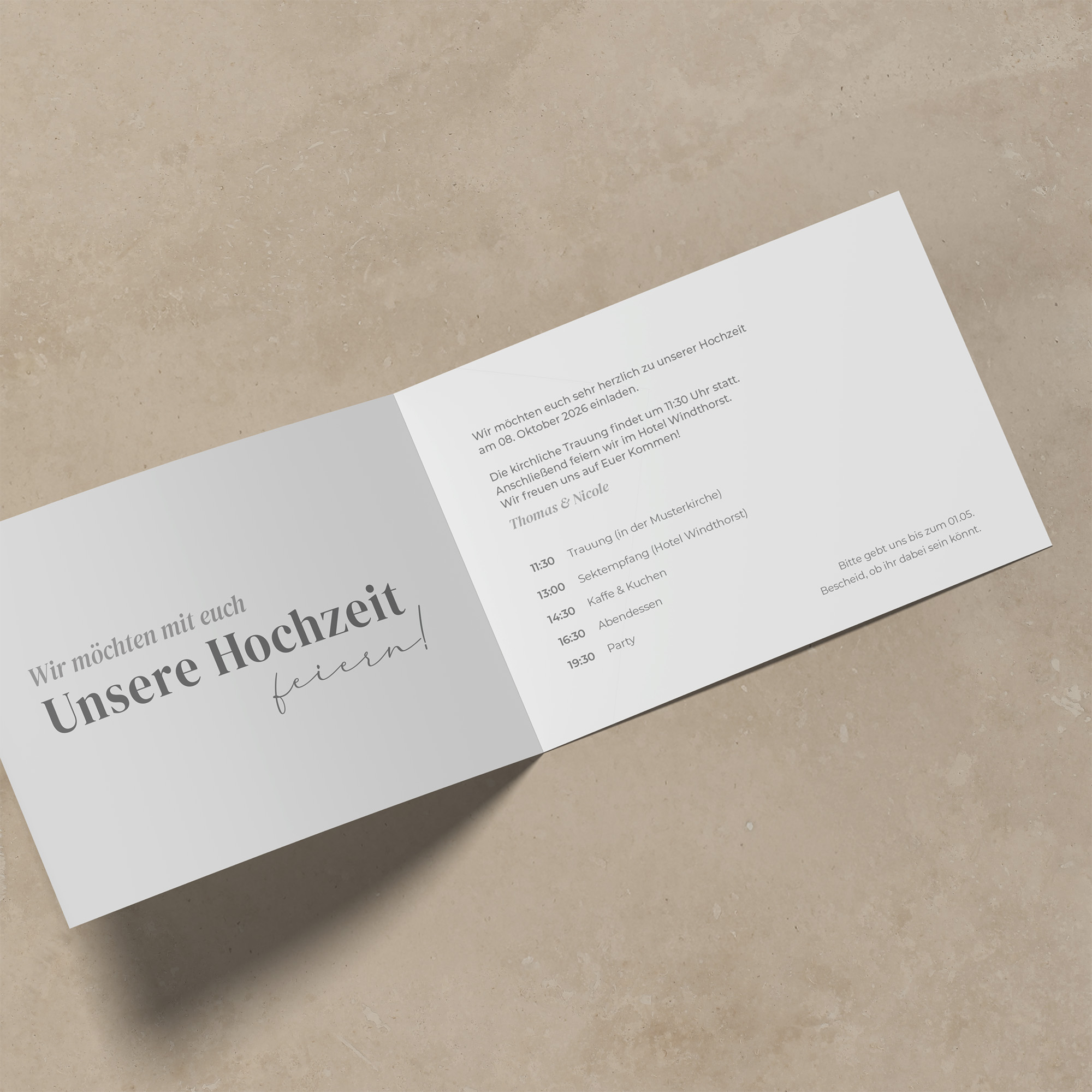 Klappkarte DIN A6 im Querformat - Minimalistisch "Oslo"