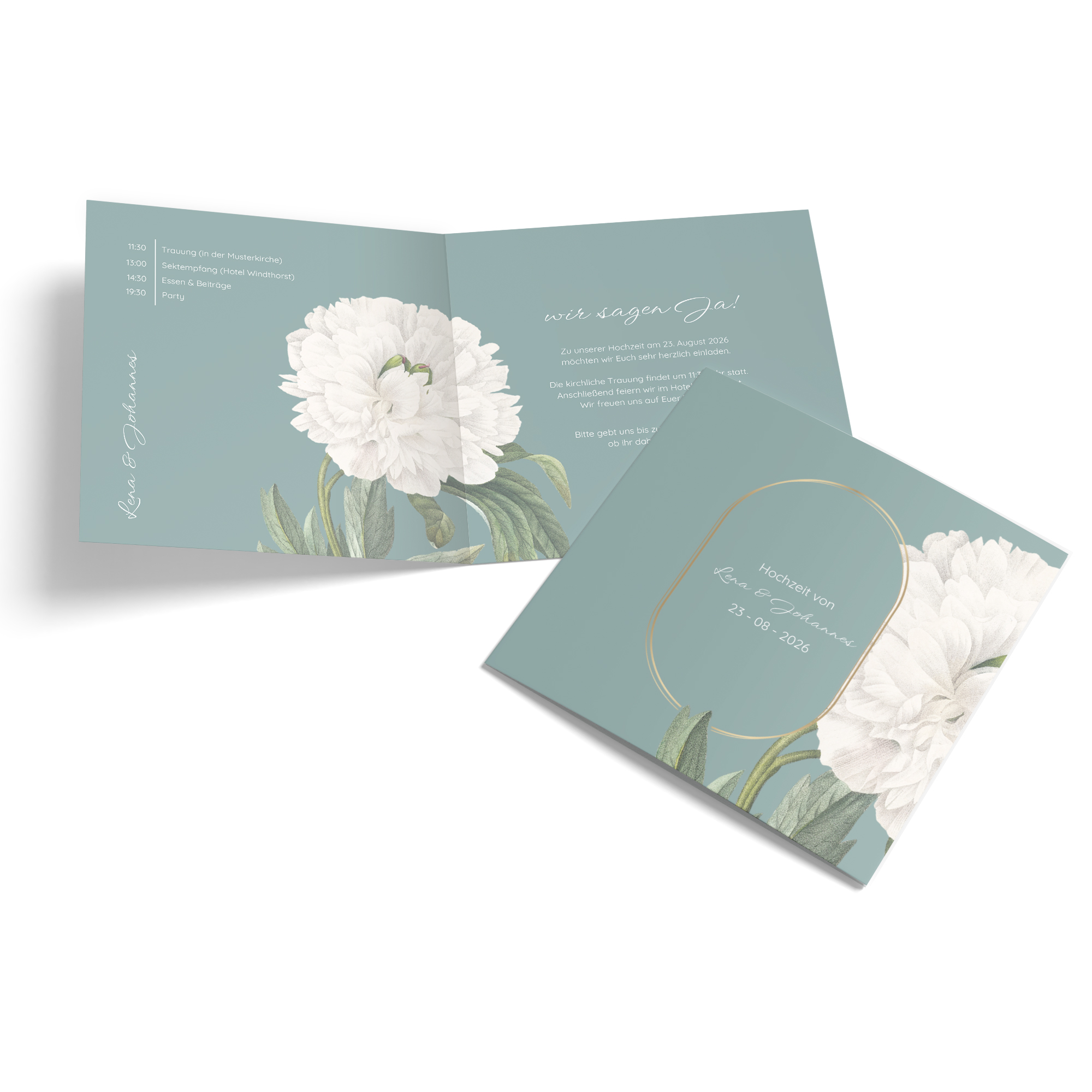 Klappkarte Quadratisch 148 x 148 mm - Vintage "Floral Epoque"