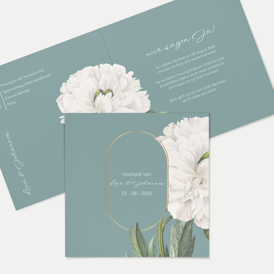 Klappkarte Quadratisch 148 x 148 mm - Vintage "Floral Epoque"