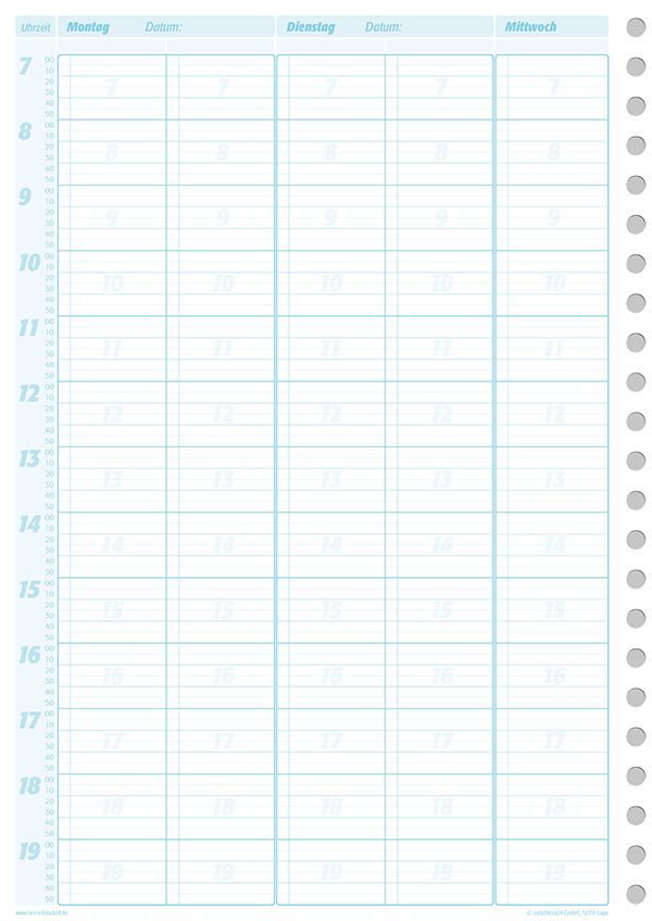 Terminplaner A4 für 2 Mitarbeiter - 10-Minuten-Takt