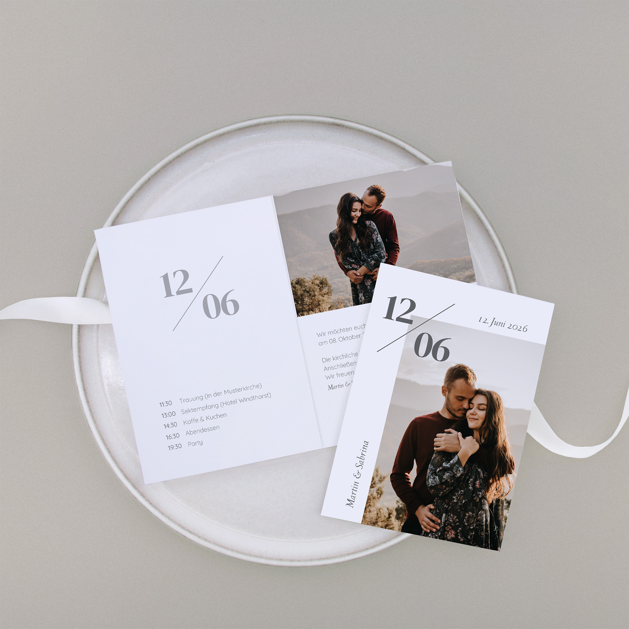 Klappkarte DIN A6 im Hochformat - Minimalistisch "Helsinki"