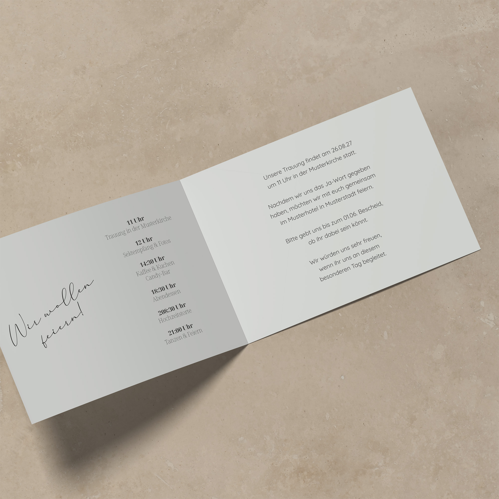 Klappkarte DIN A6 im Querformat - Greenery "Evergreen Mint"