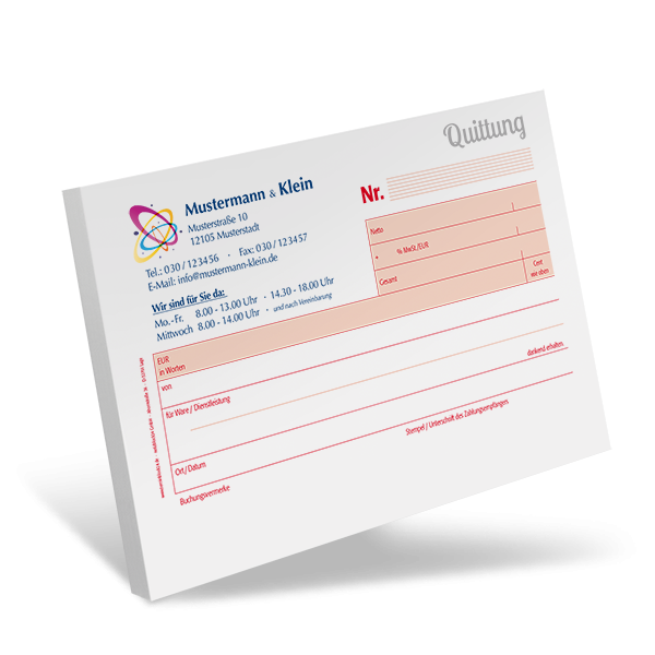 Quittungsblock #4 optional nummeriert