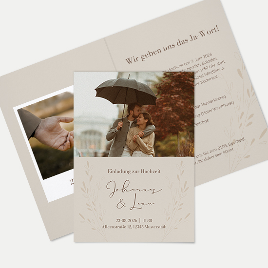 Klappkarte DIN A6 im Hochformat - Vintage - "Golden Memories"