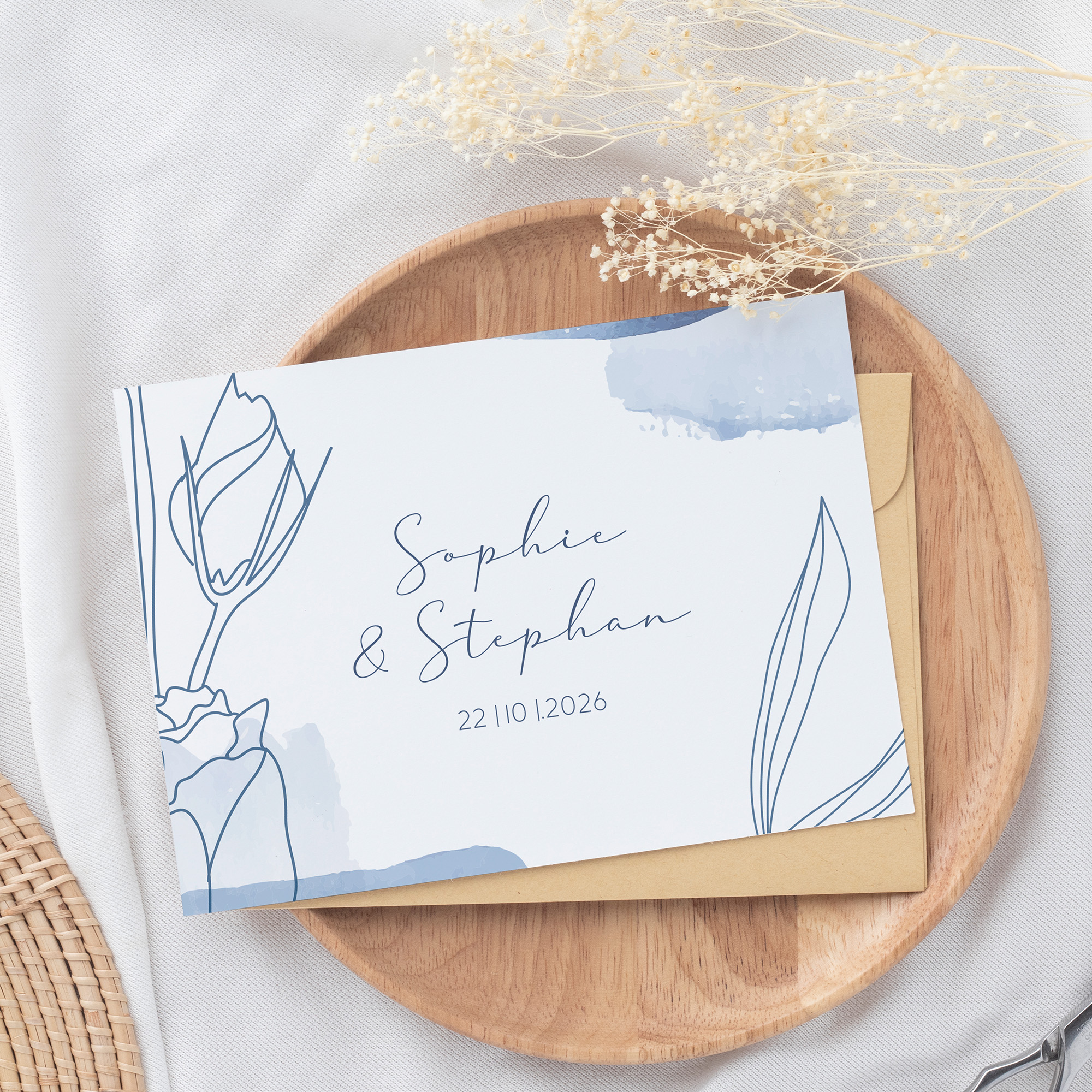 Postkarte DIN A6 im Querformat - Aquarell "midnight petals"