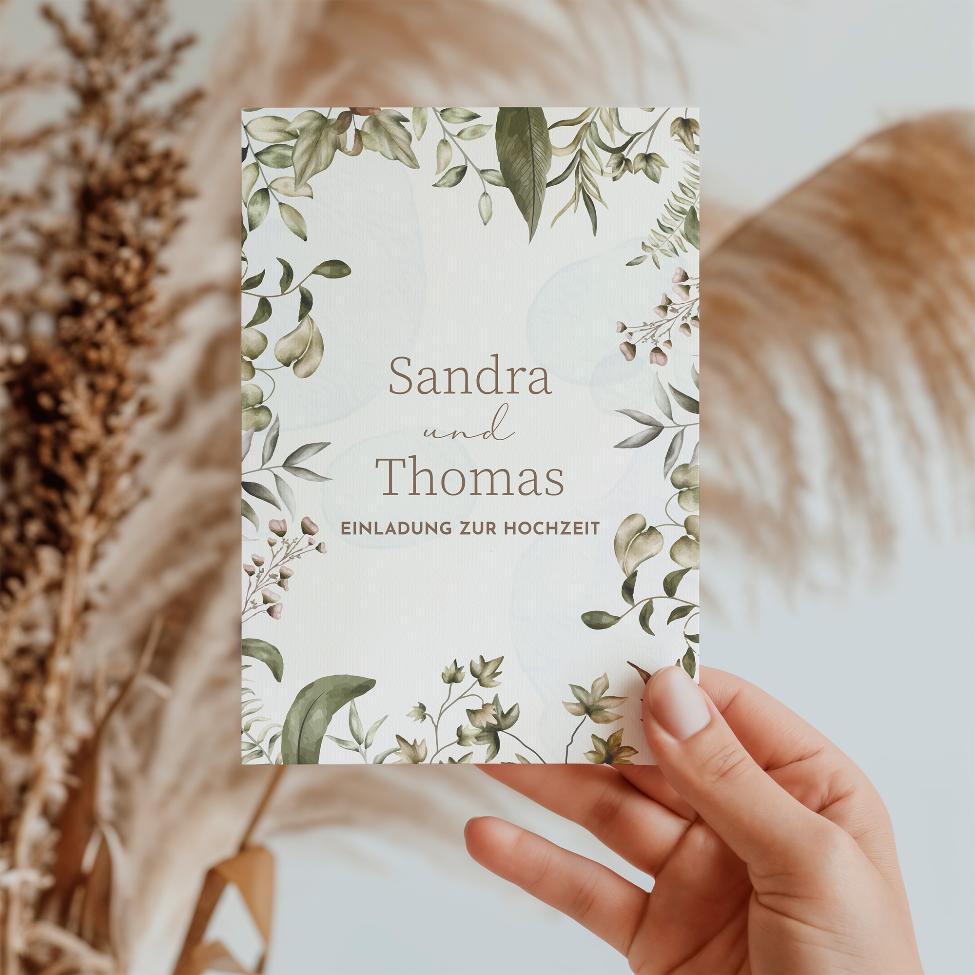 Postkarte DIN A6 im Hochformat - Boho "Nature Hold"