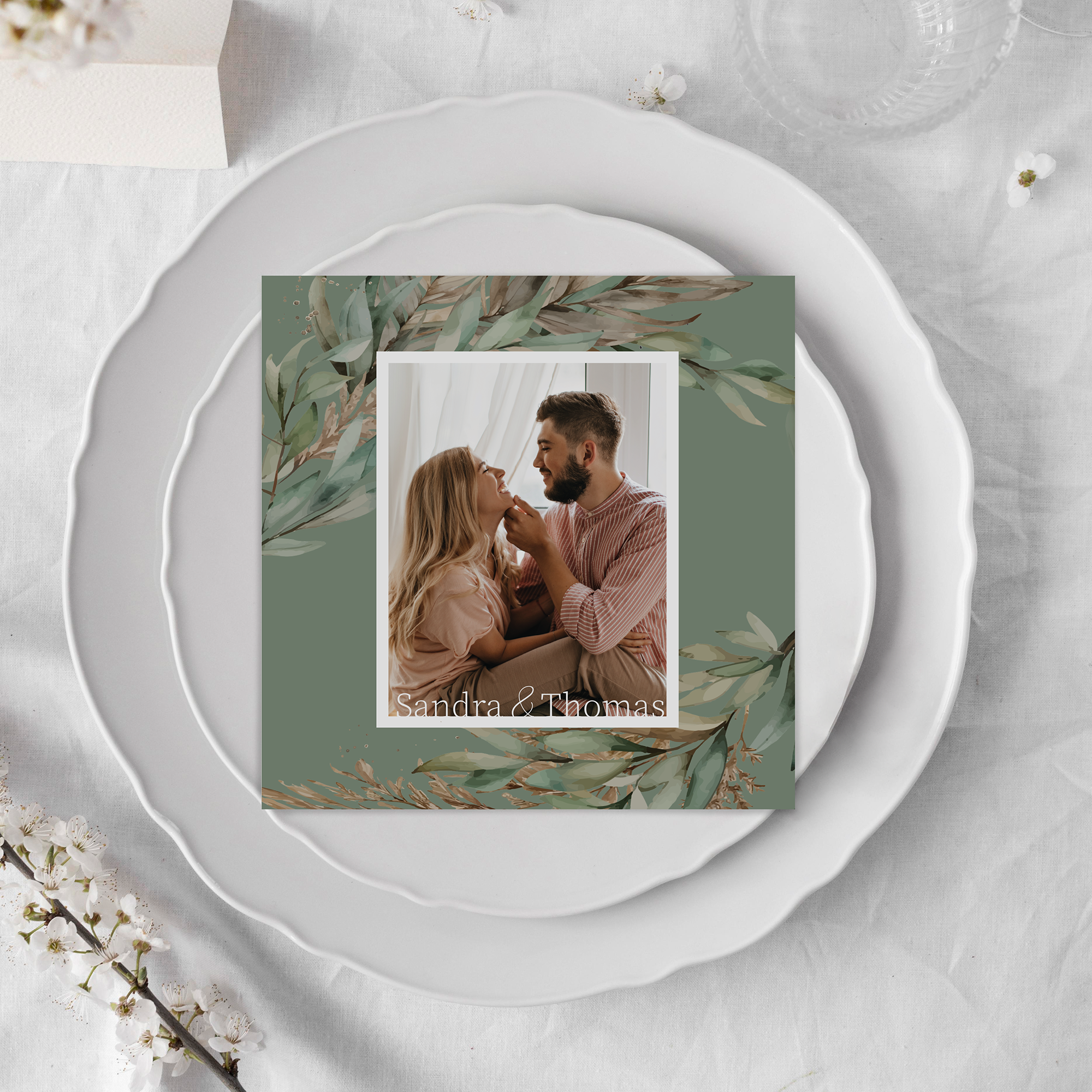 Postkarte Quadrat 148 x 148 mm - Boho "Rooted Together"