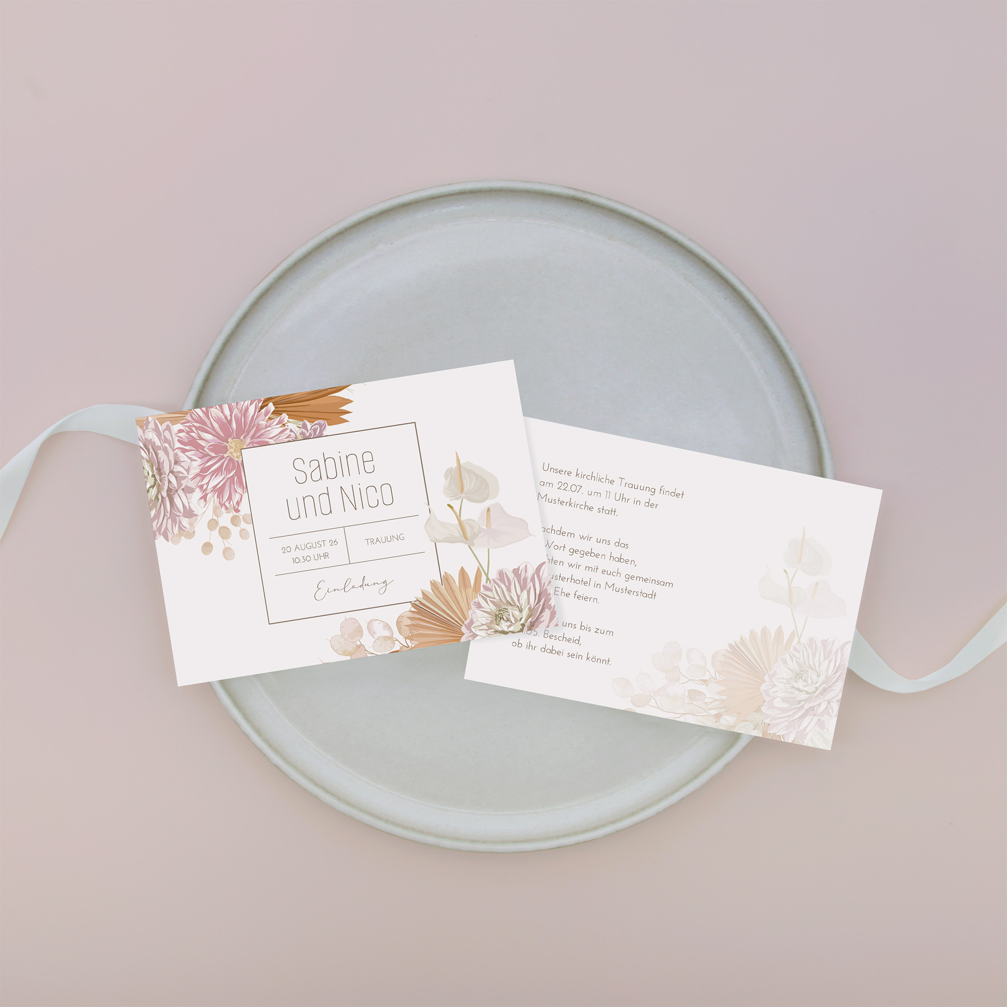 Postkarte DIN A6 im Querformat - Floral "Terracotta Blossom"