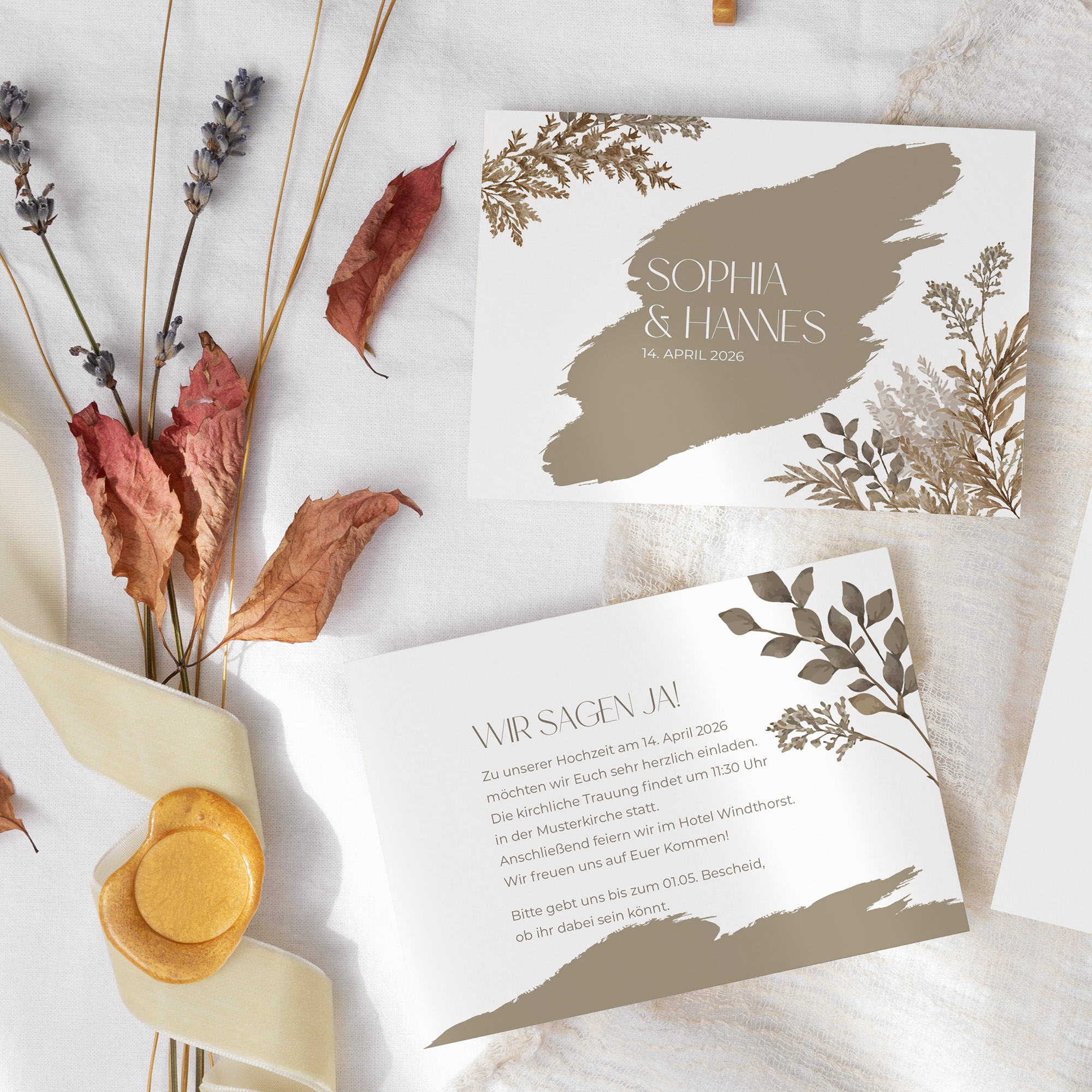 Postkarte DIN A6 im Querformat - Boho "Earthstroke"