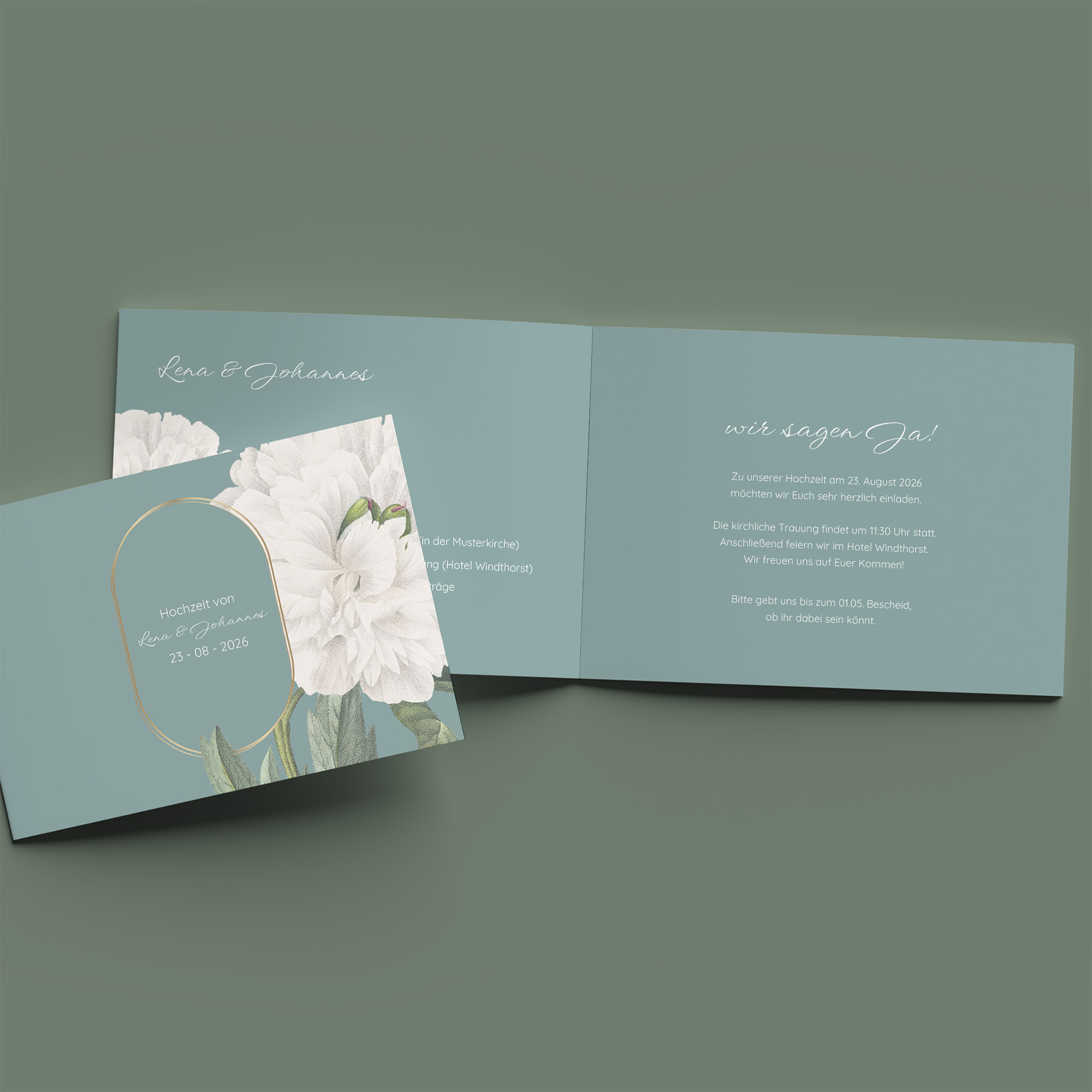 Klappkarte DIN A6 im Querformat - Vintage - "Floral Epoque"