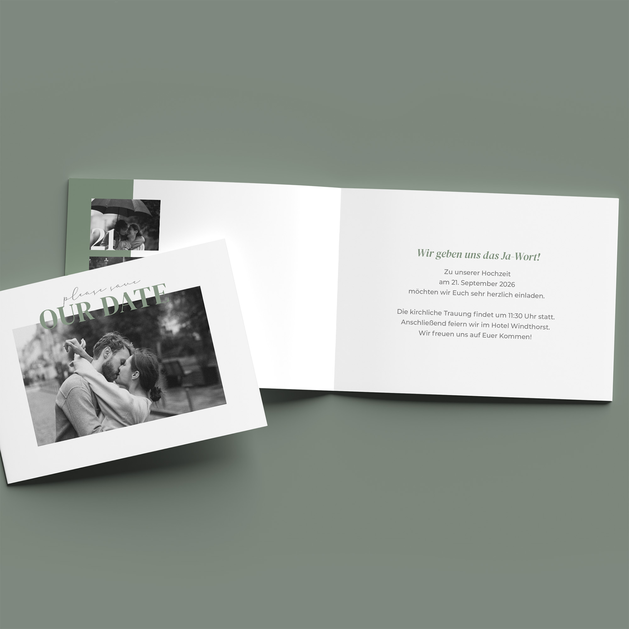 Klappkarte DIN A6 im Querformat - Minimalistisch "Berlin"