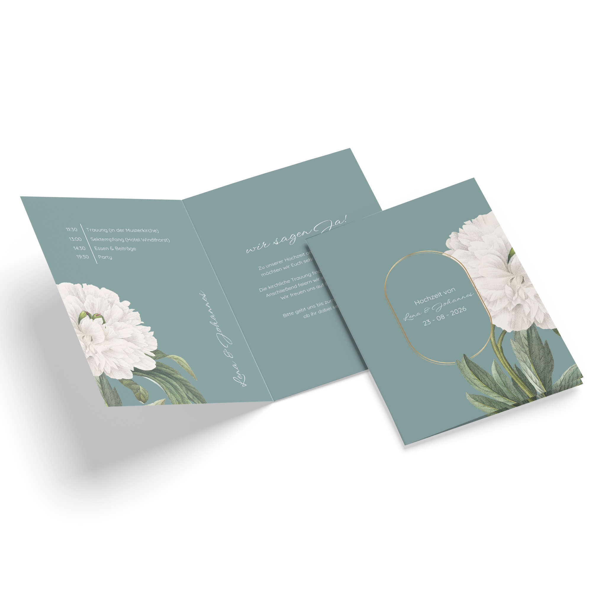 Klappkarte DIN A6 im Hochformat - Vintage - "Floral Epoque"