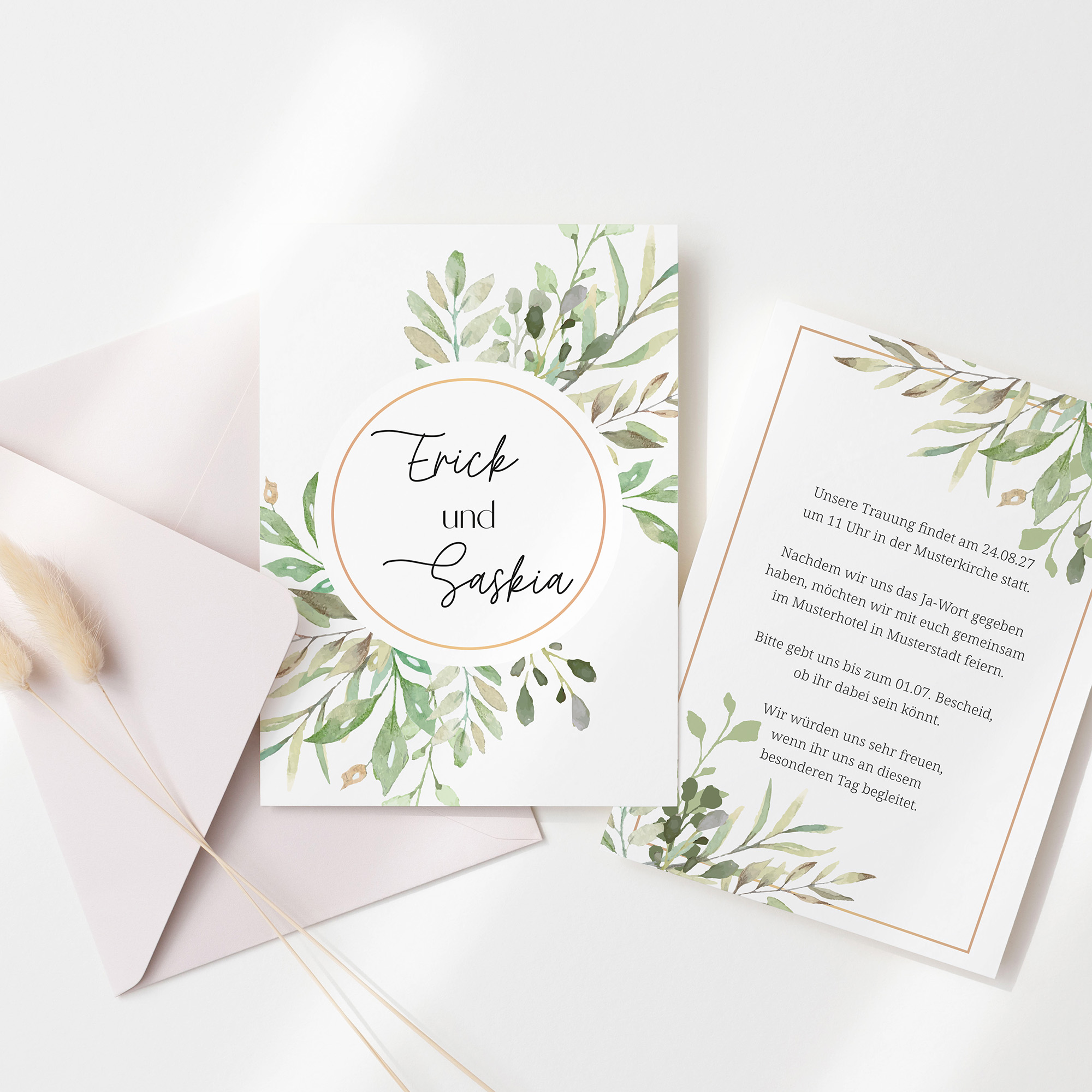 Postkarte DIN A6 im Hochformat - Greenery "Calm Grove"