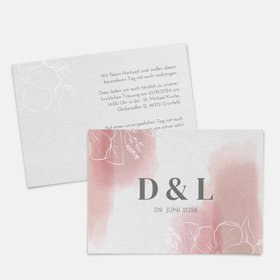 Postkarte DIN A6 im Querformat - Aquarell "dusty Bloom"