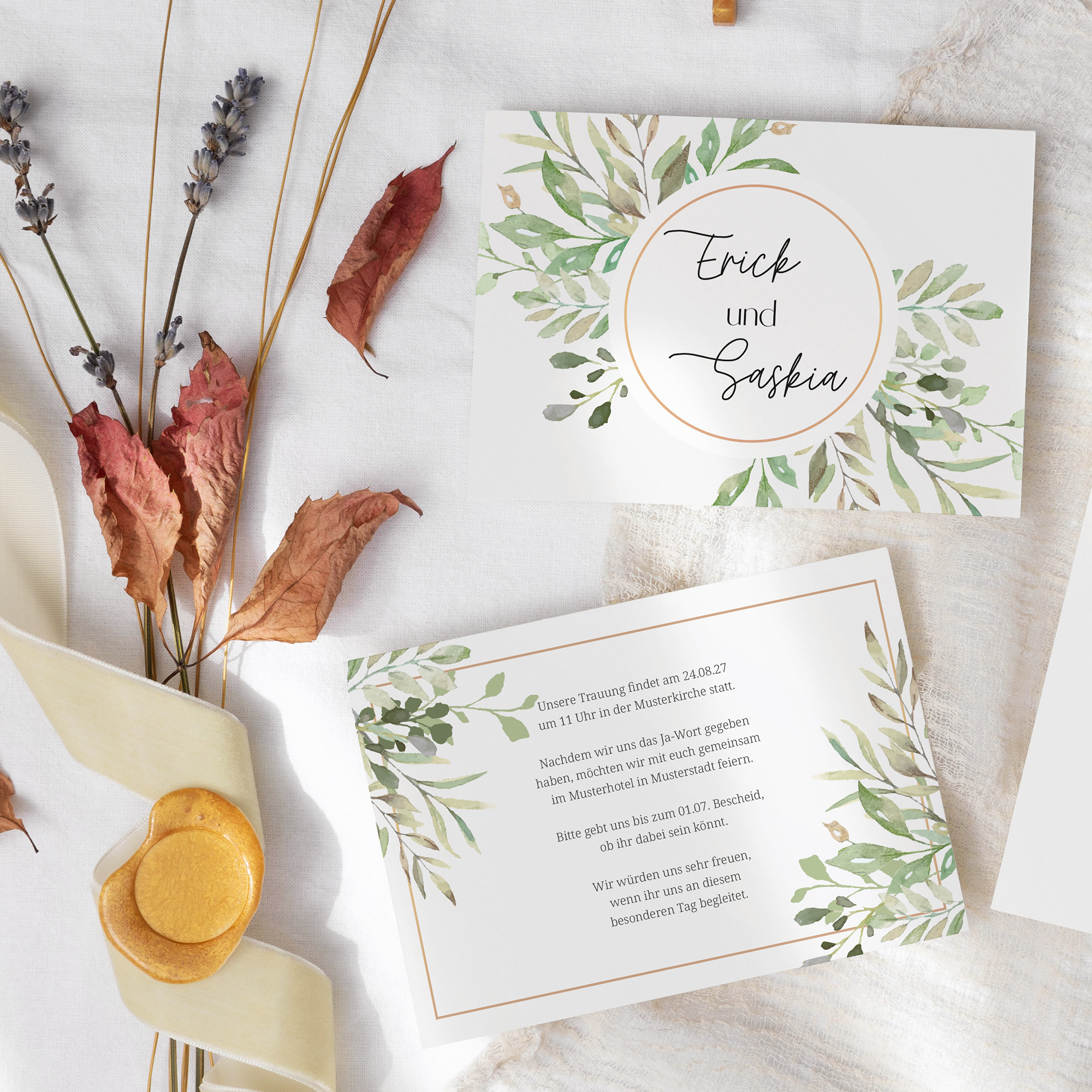 Postkarte DIN A6 im Querformat - Greenery - "Calm Grove"