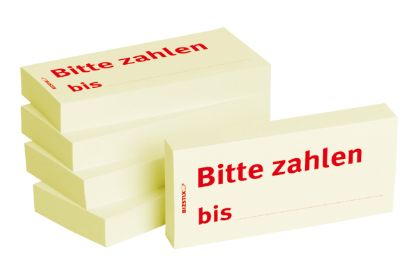 BIZSTIX® Business Haftnotizen "Bitte zahlen bis"
