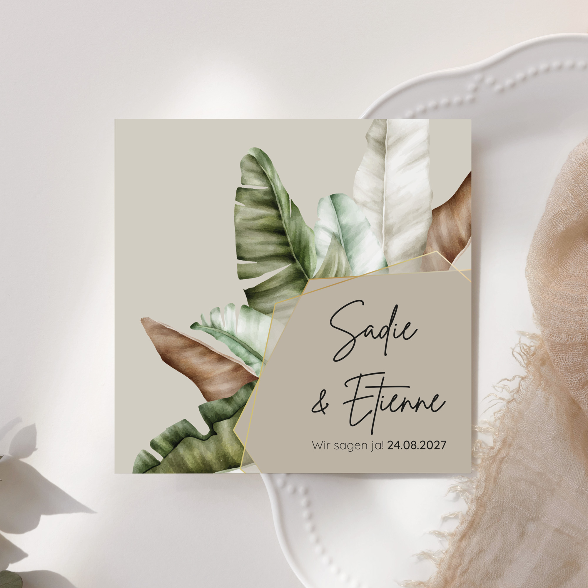 Postkarte Quadrat 148 x 148 mm - Greenery "Manila 02"