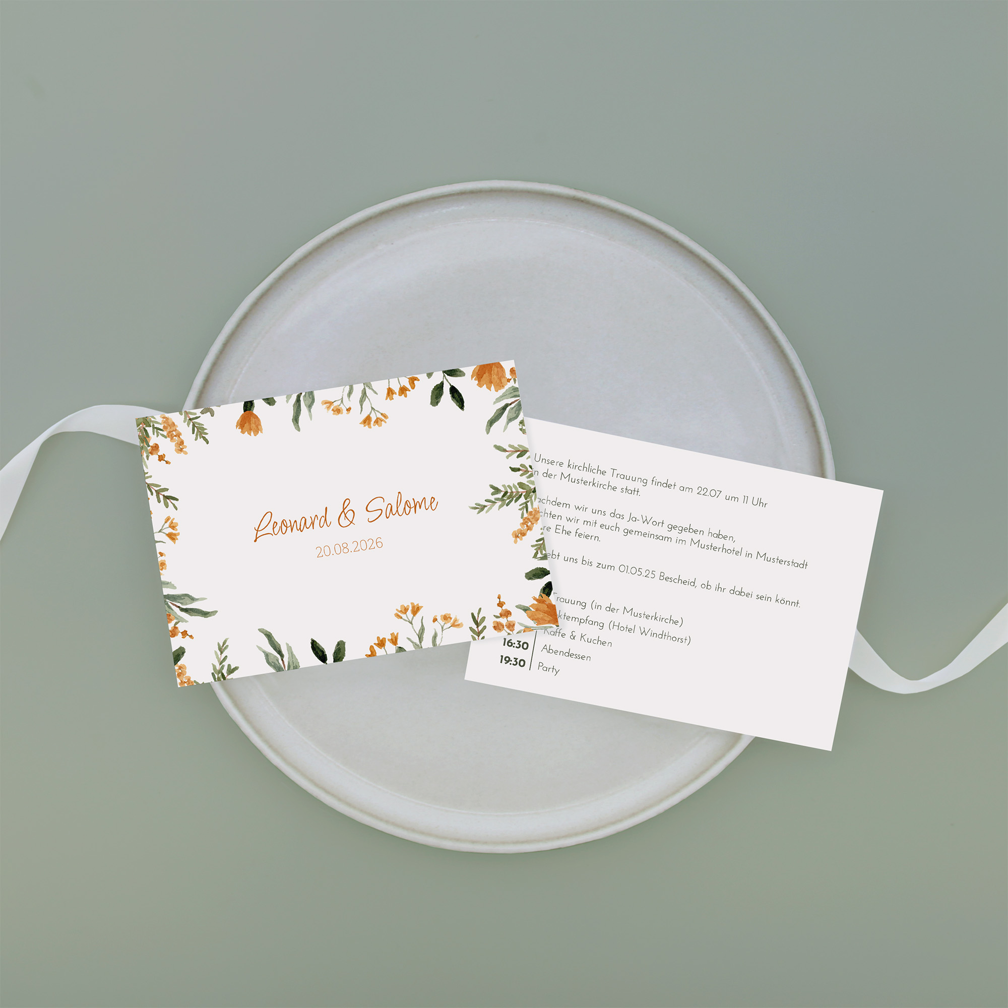 Postkarte DIN A6 im Querformat - Floral "Warm Botanicals"