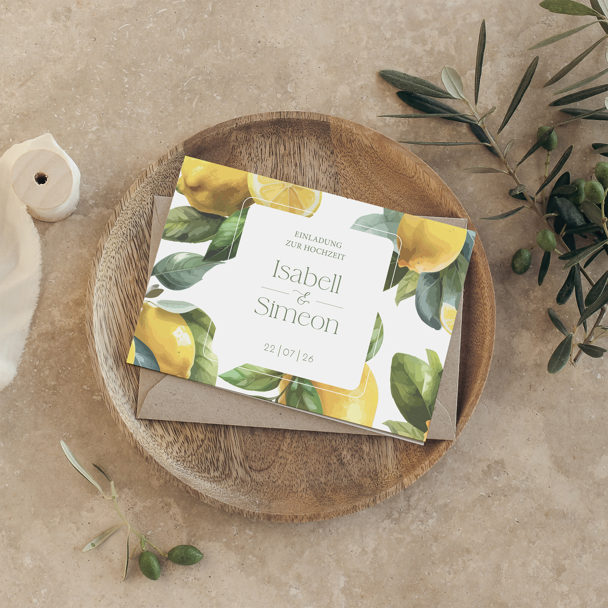 Klappkarte DIN A6 im Querformat - Floral "Tuscan Bloom"