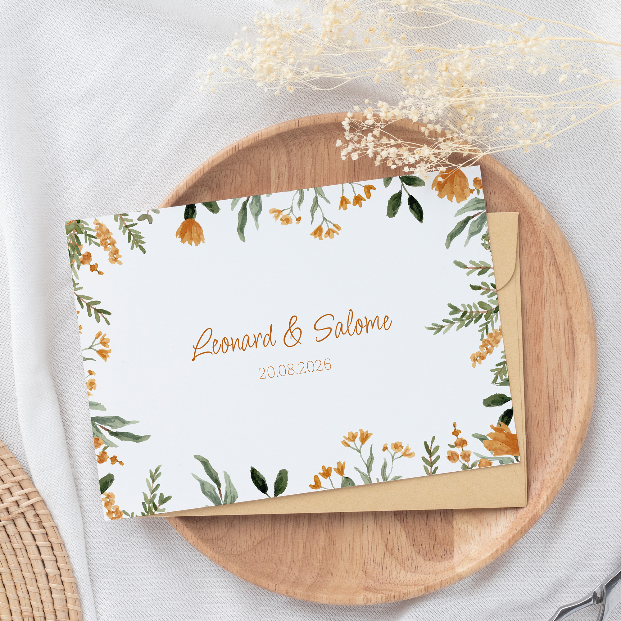 Postkarte DIN A6 im Querformat - Floral "Warm Botanicals"