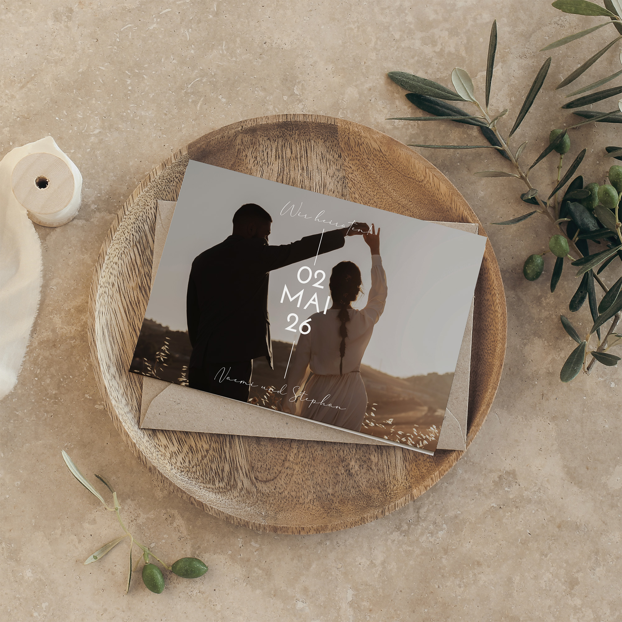 Klappkarte DIN A6 im Querformat - Minimalistisch "Still Lines"