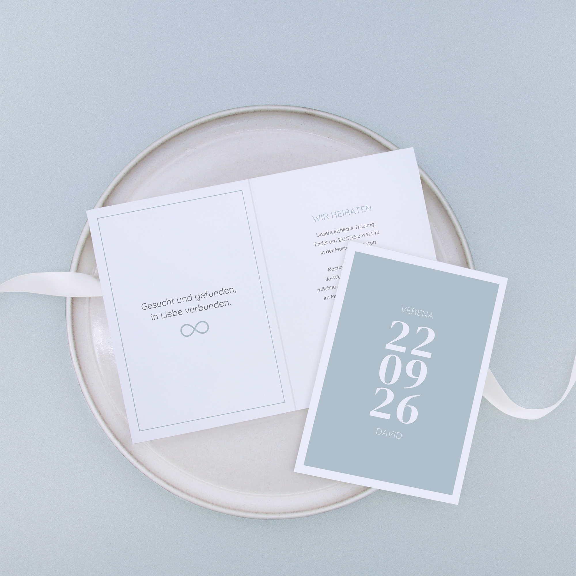 Klappkarte DIN A6 im Hochformat - Minimalistisch "Lisbon"