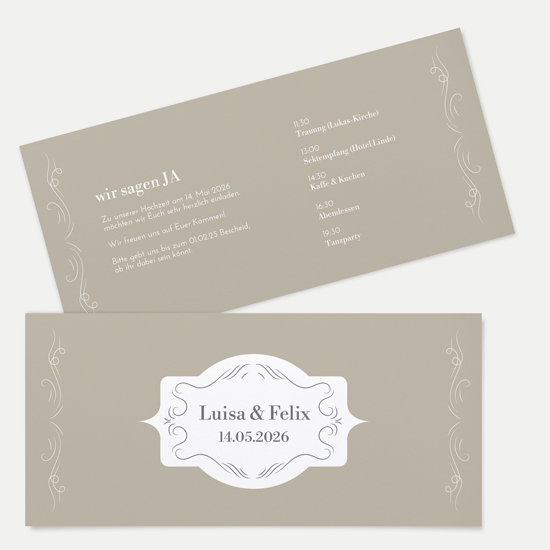 Postkarten DIN lang im Querformat 210 x 98 mm - Vintage "Antique Peony"