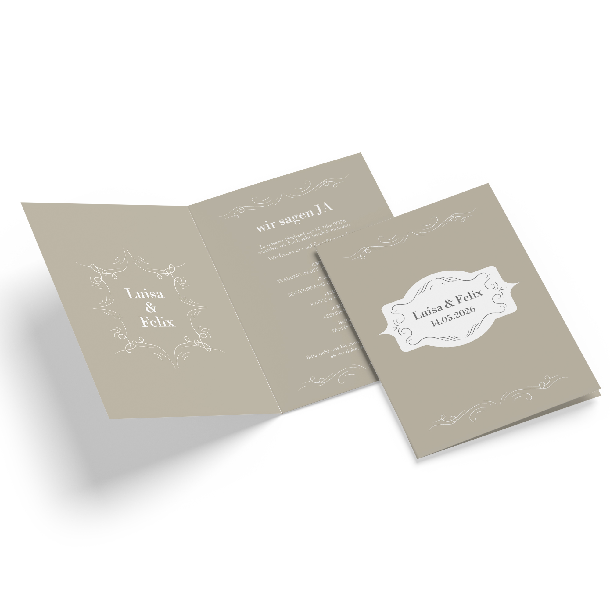 Klappkarte DIN A6 im Hochformat - Vintage - "Antique Peony"