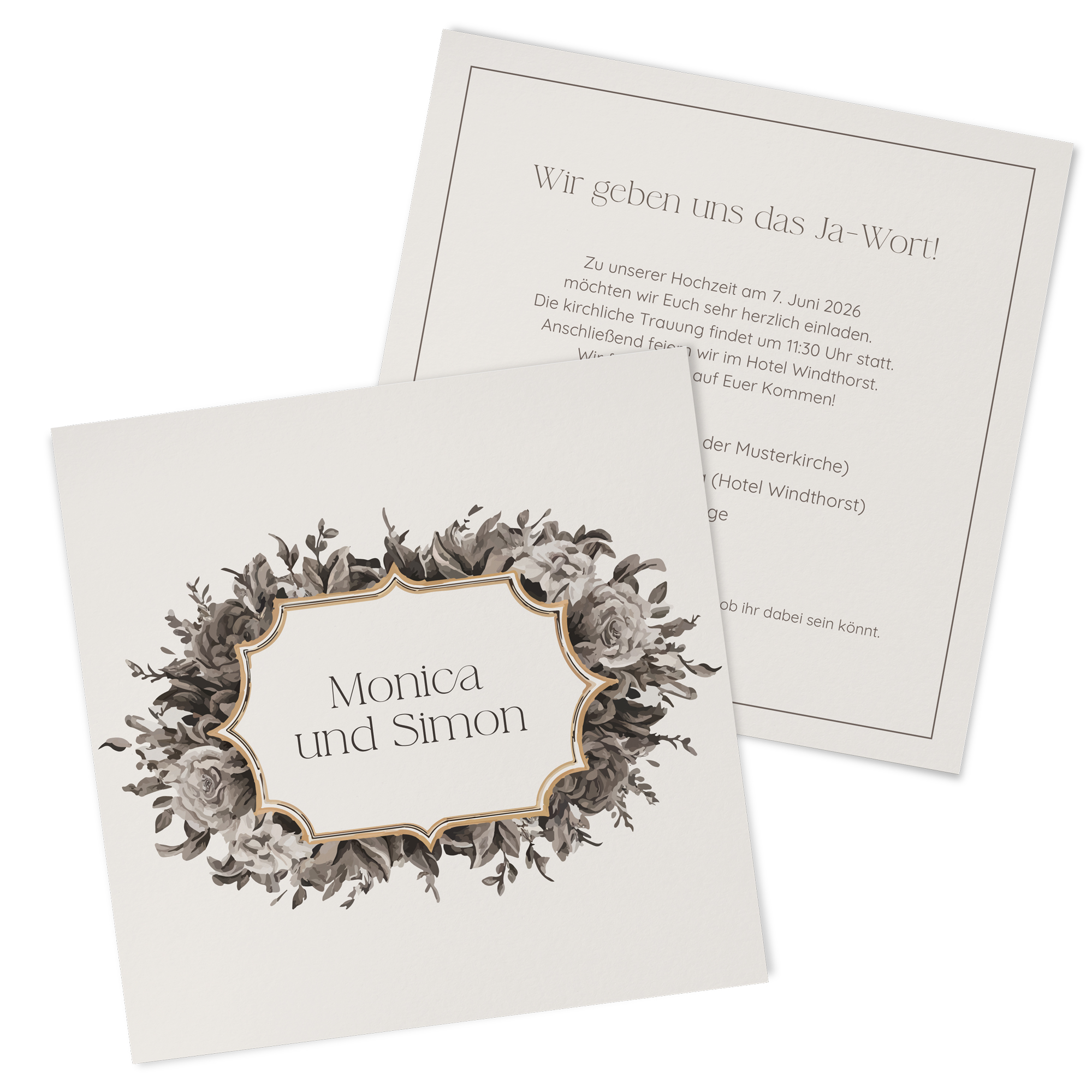 Postkarte Quadrat 148 x 148 mm - Vintage "Baroque Frame"