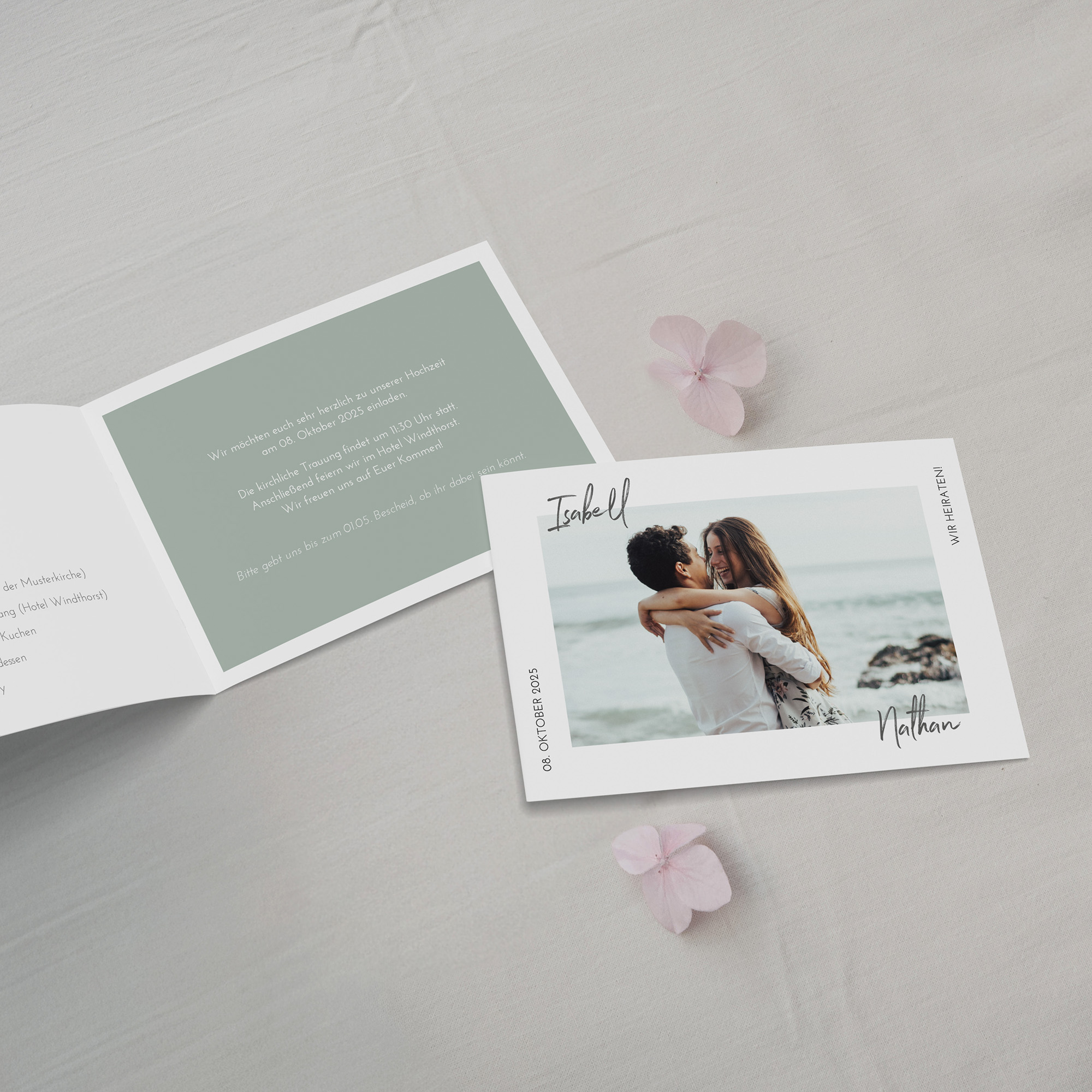 Klappkarte DIN A6 im Querformat - Minimalistisch "Florence"