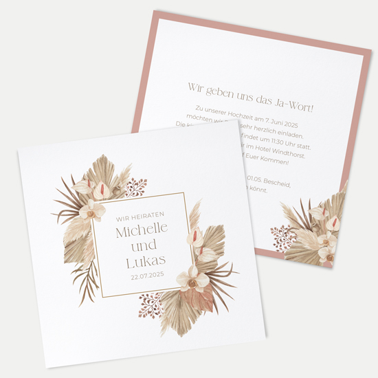 Postkarte Quadrat 148 x 148 mm - Boho "Golden Haze"