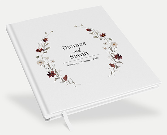 Erinnerungsbuch Hochzeit - Vintage "Wildflower Note"